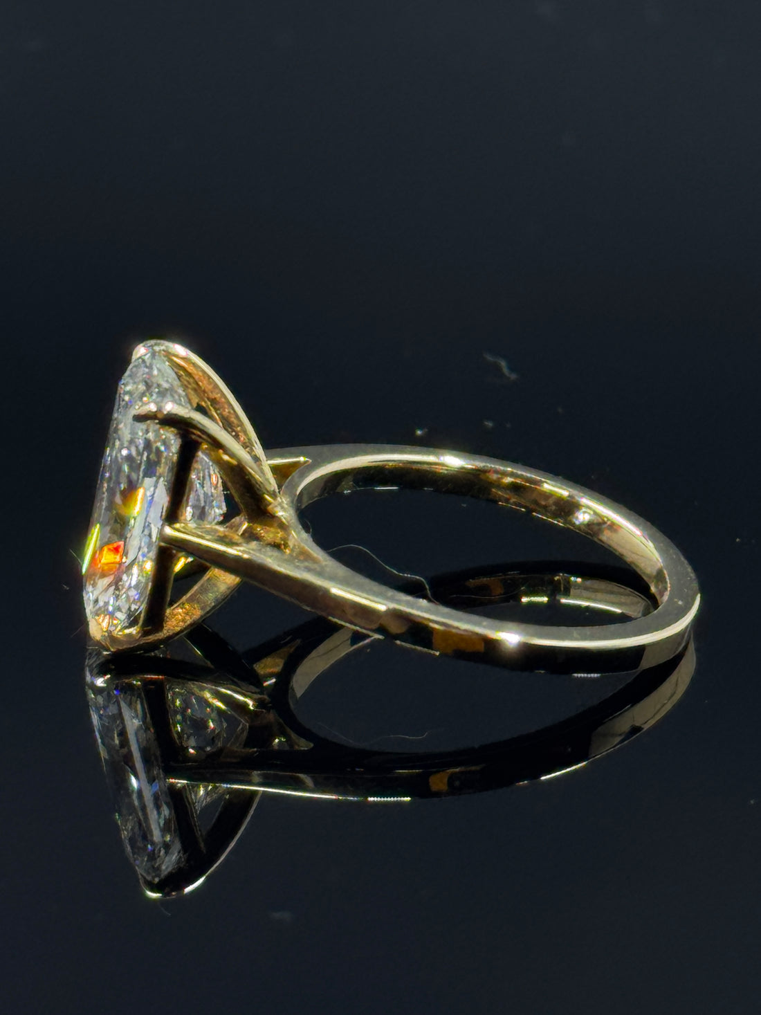 14k Yellow Gold Cathedral Radiant Diamond Engagement Ring – 5.08ct F VS1, Size 7