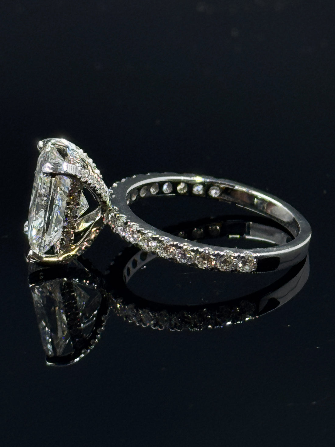 14k White Gold Cushion-Cut Lab-Grown Diamond Ring – 4.27ctw, Size 7