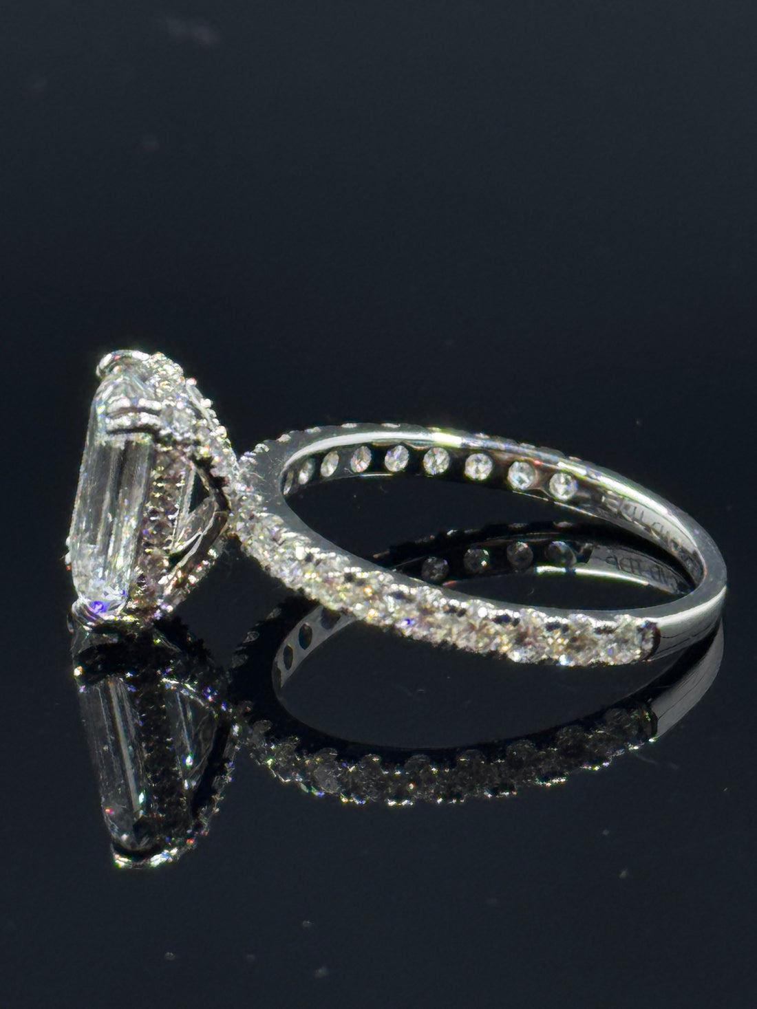 14k White Gold Emerald-Cut Lab-Grown Diamond Ring – 3.41ctw, Size 7