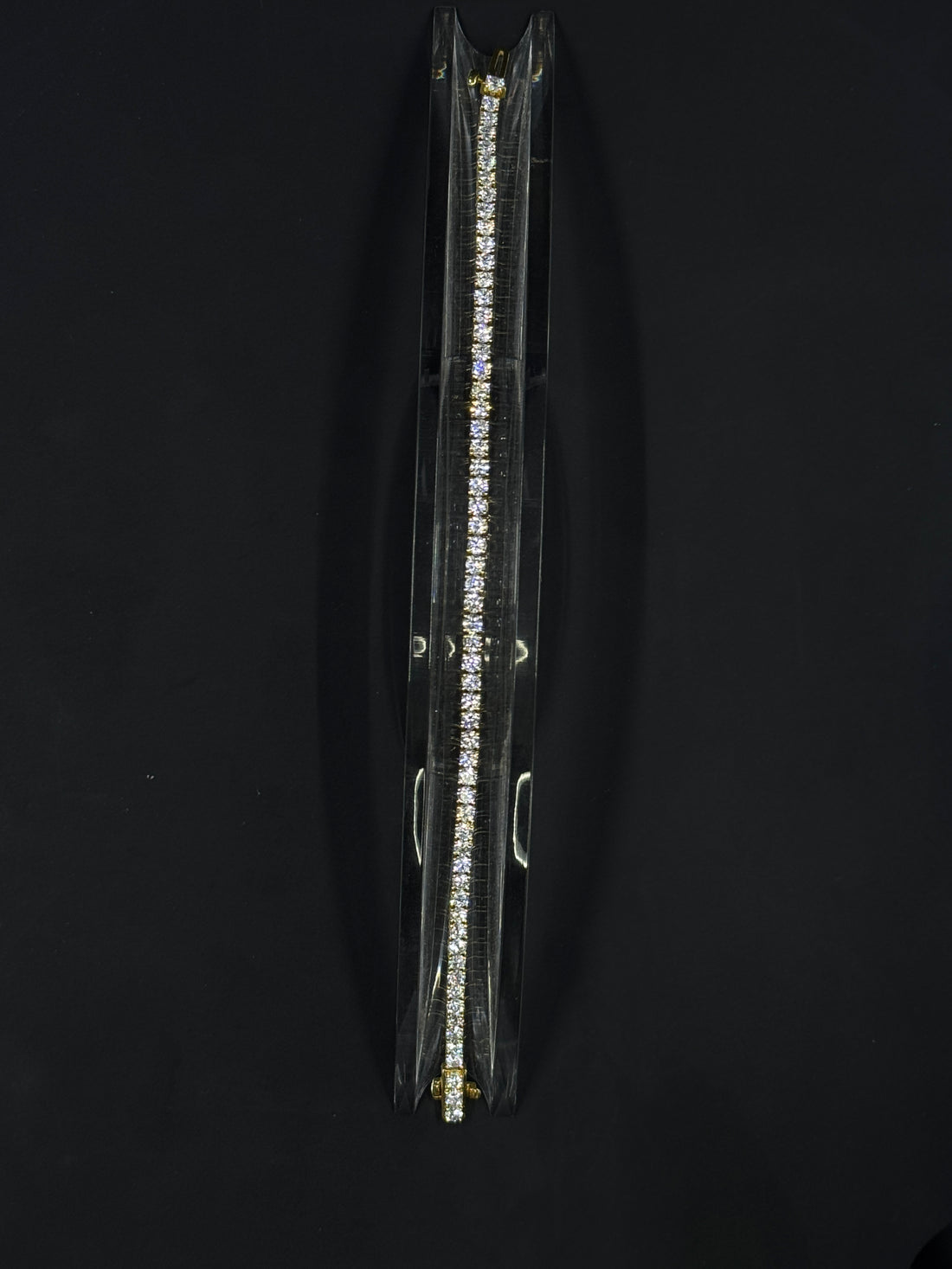 14k Yellow Gold 5ctw Lab-Grown Diamond Tennis Bracelet – 7"