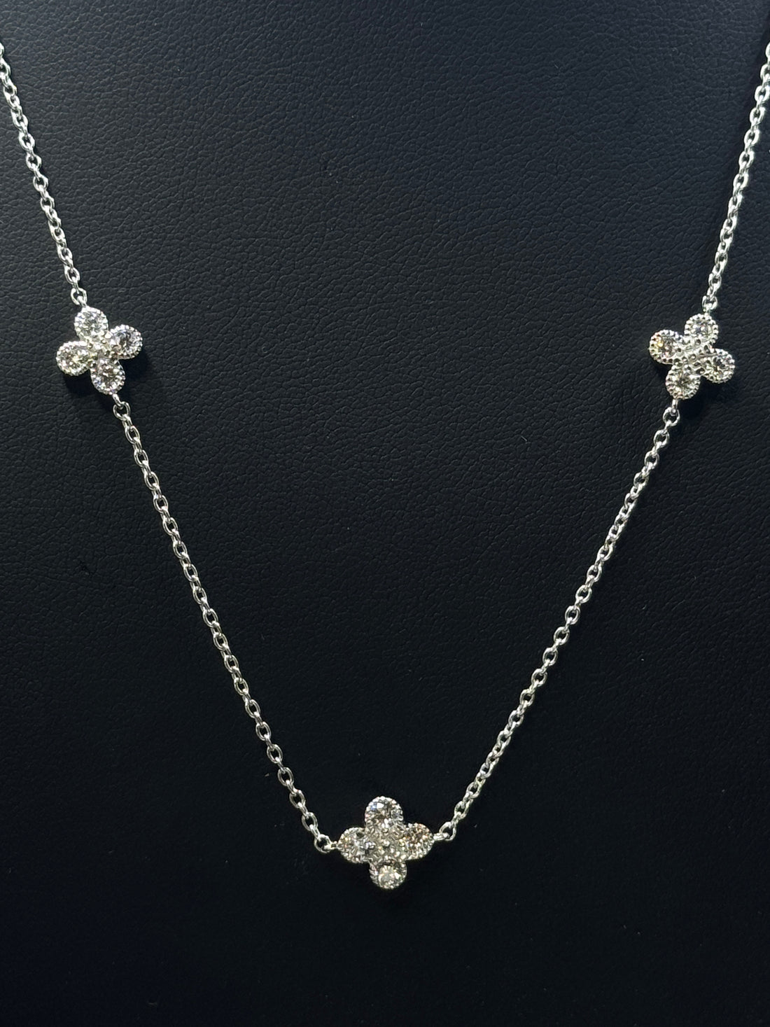Sterling Silver 1.00ctw Lab-Grown Diamond Clover Necklace – 18"