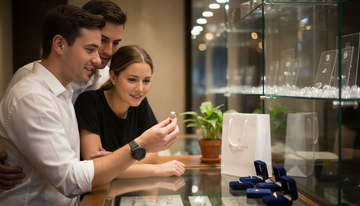 Couple shopping for lab grown diamonds