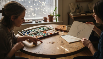 Client discusses custom jewelry design sketches
