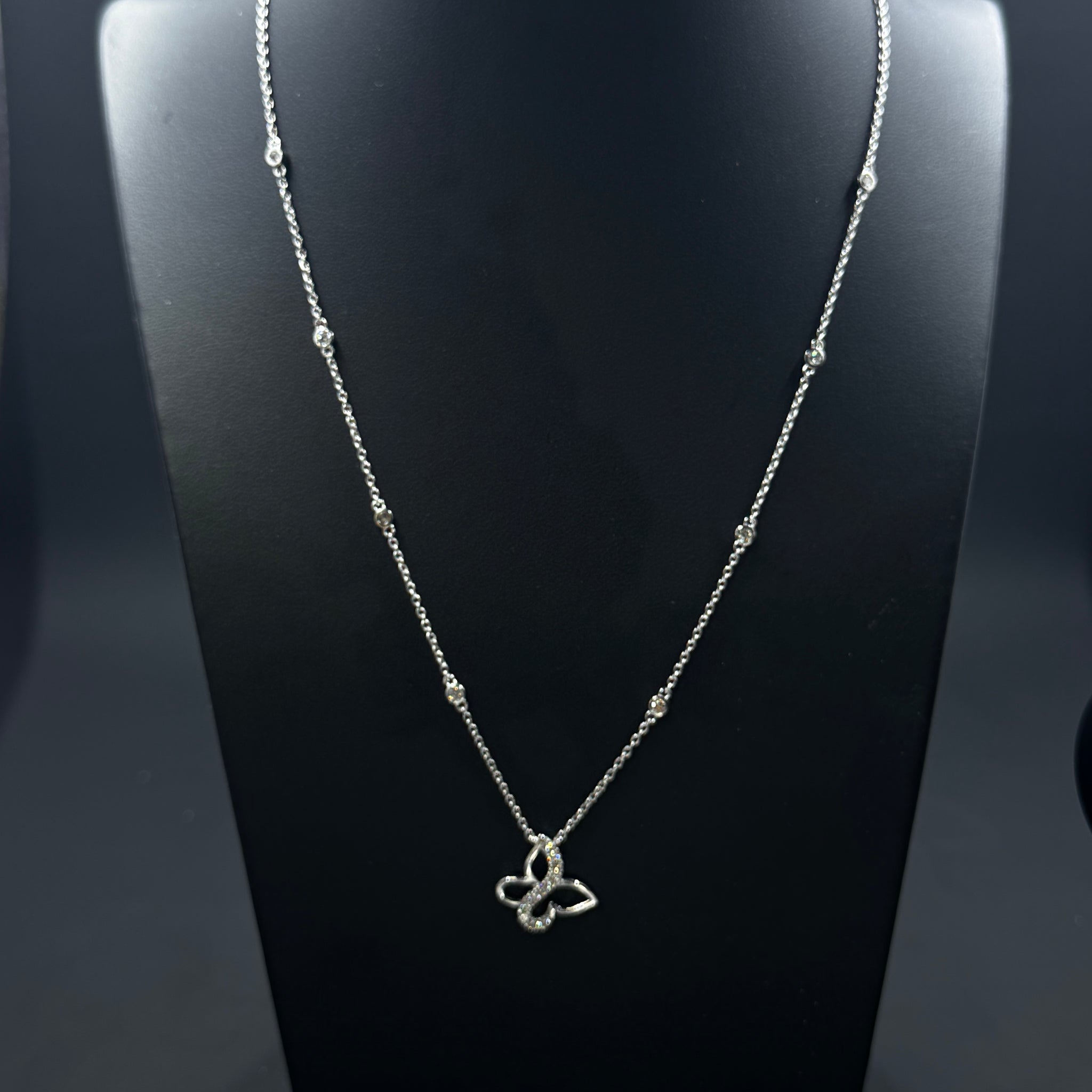 Sterling Silver 0.75ctw Lab-Grown Diamond Butterfly Necklace – 18"