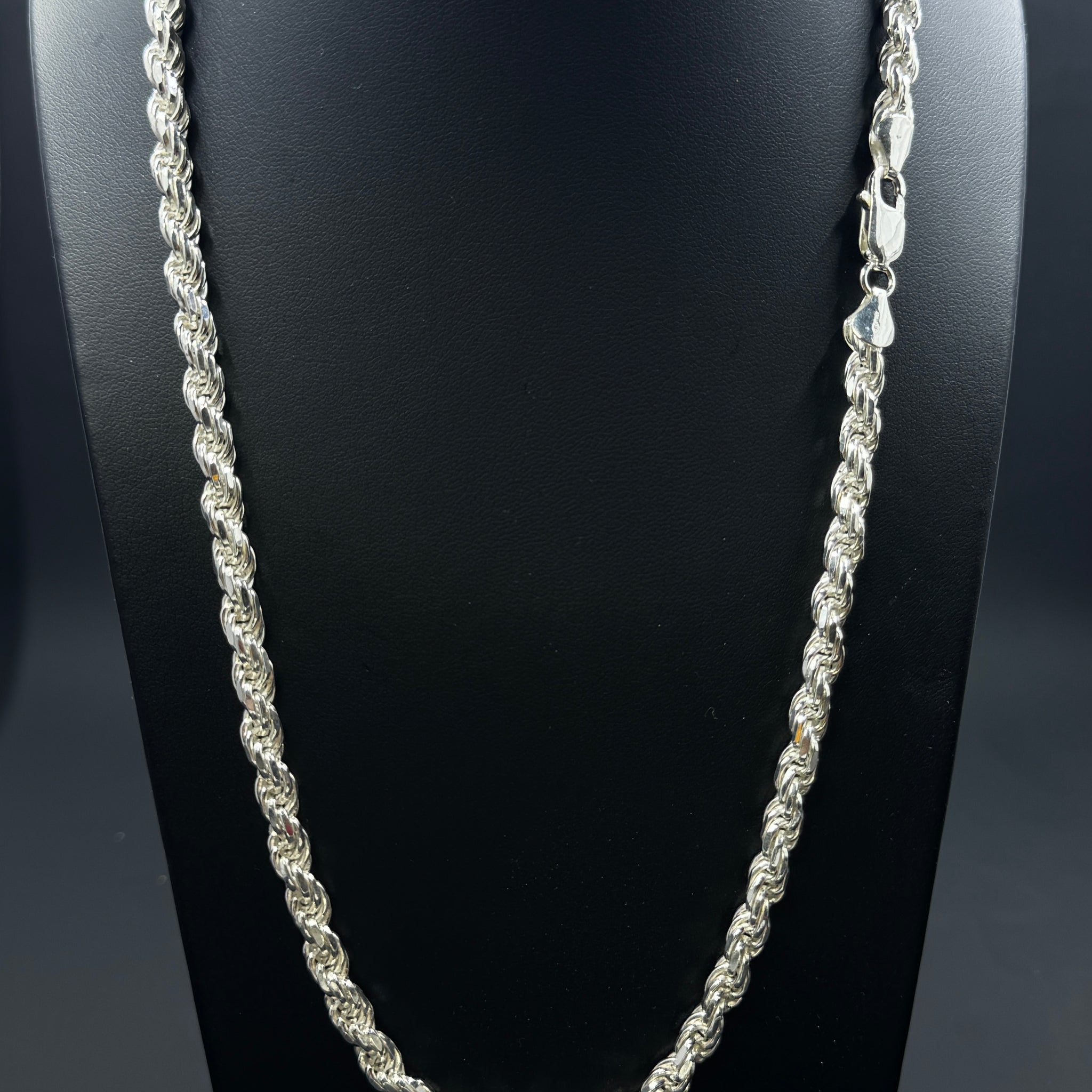 5.6mm Sterling Silver Rope Chain Necklace – Multiple Lengths