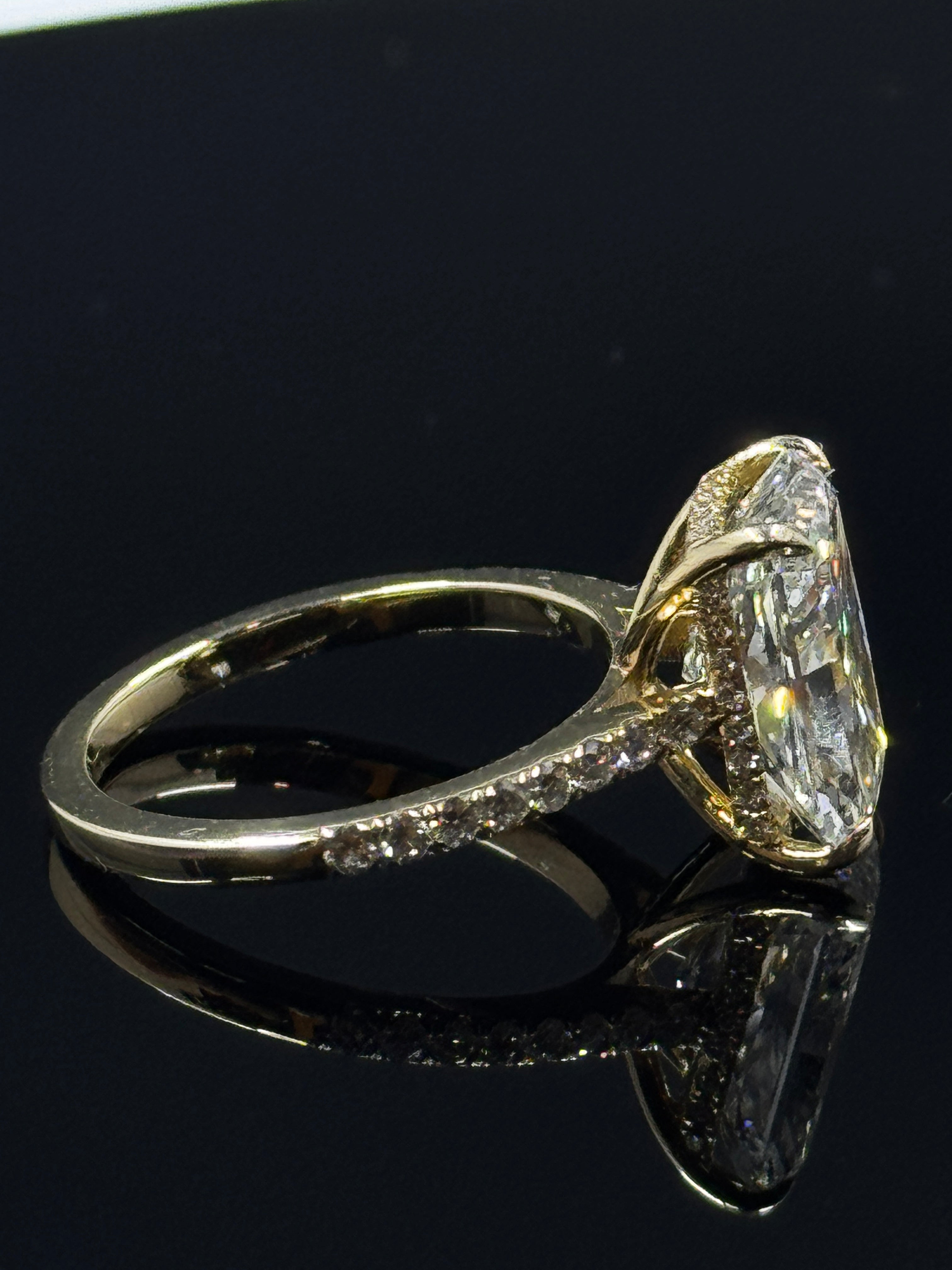 14k Yellow Gold Lissome Radiant Diamond Engagement Ring – 5.06ct, Size 7