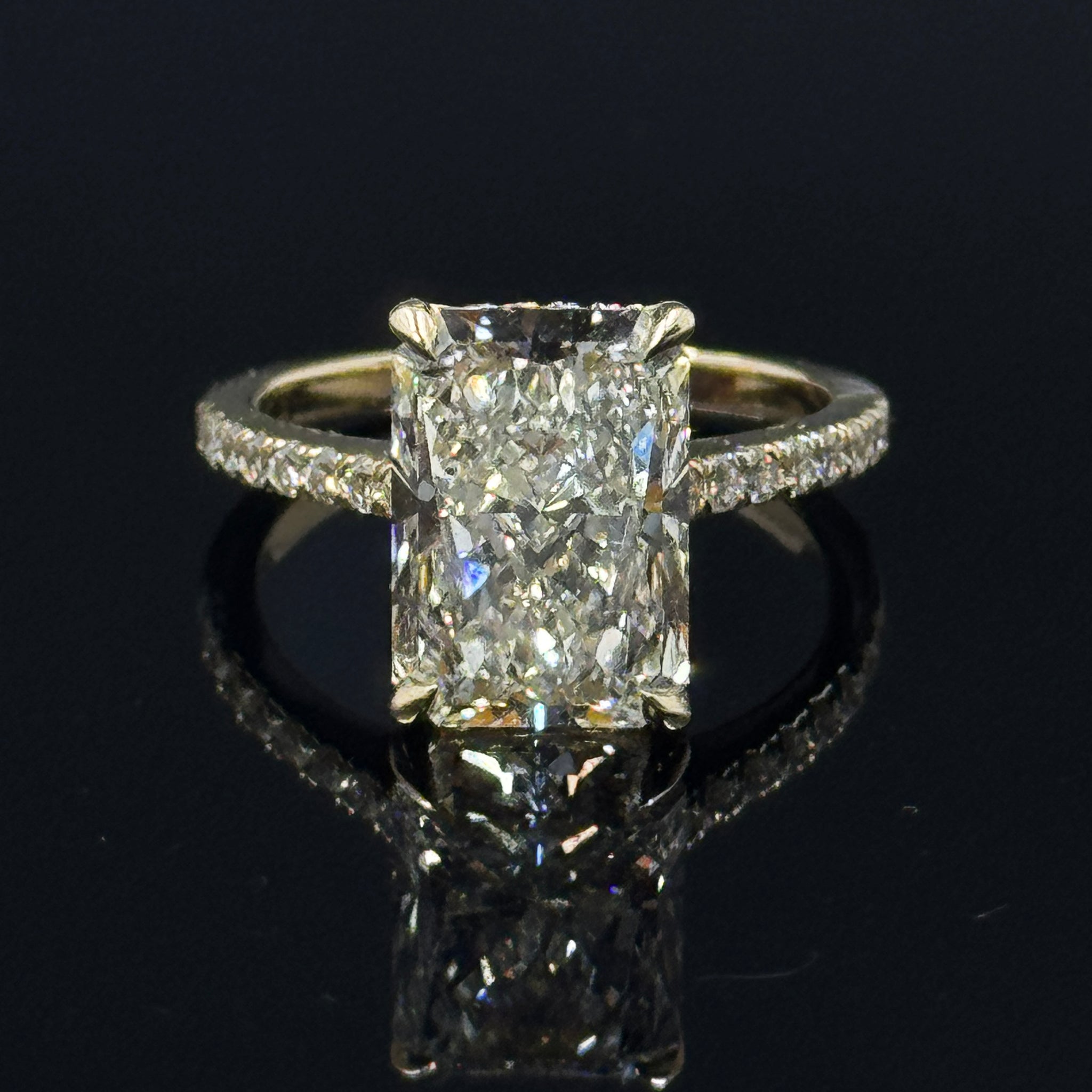 14k Yellow Gold Lissome Radiant Diamond Engagement Ring – 5.06ct, Size 7