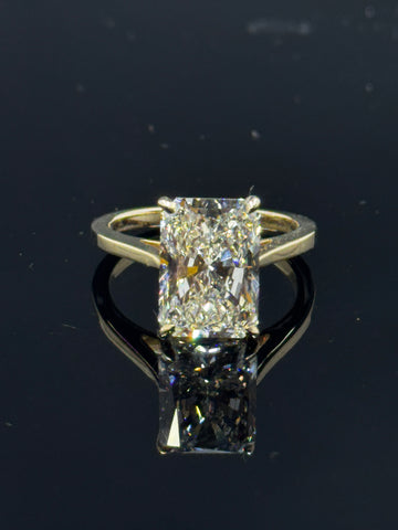 14k Yellow Gold Cathedral Radiant Diamond Engagement Ring – 5.08ct F VS1, Size 7