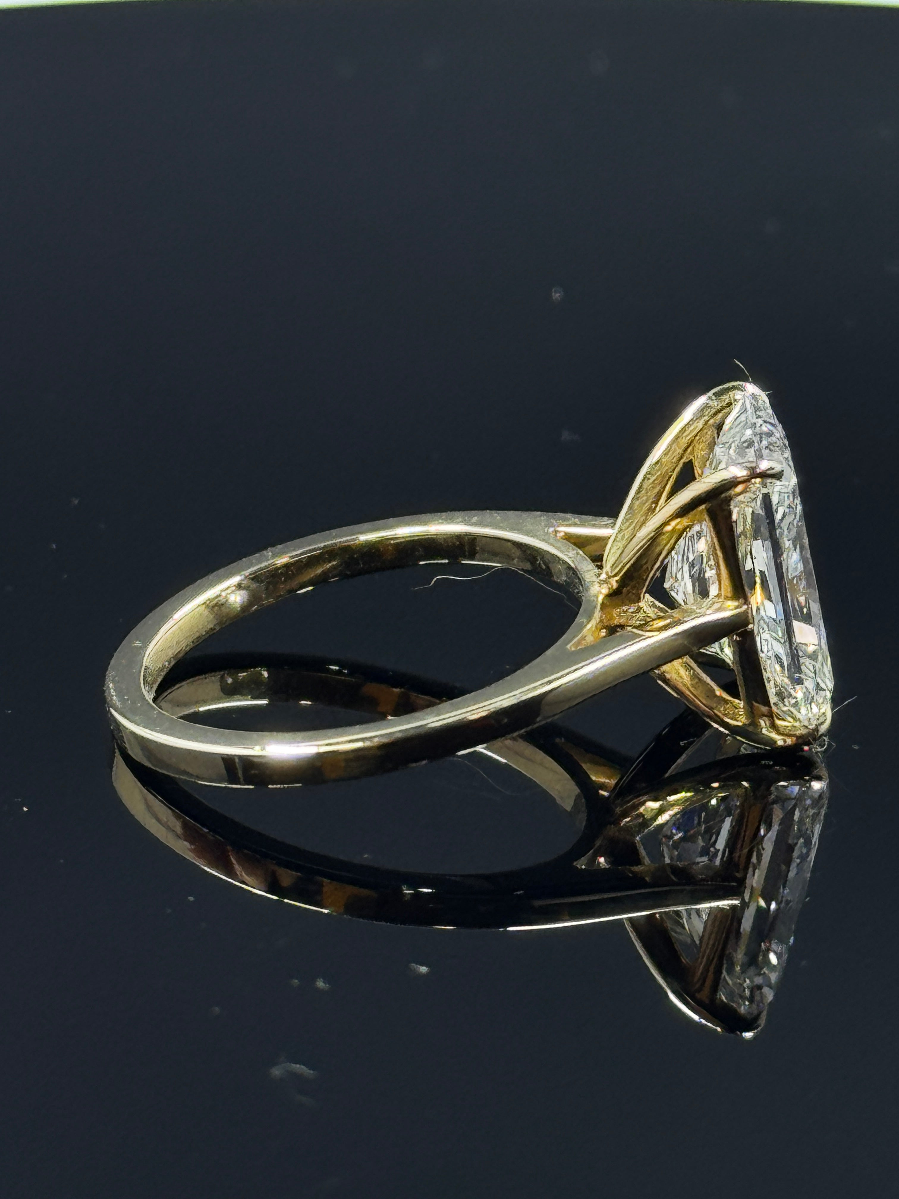 14k Yellow Gold Cathedral Radiant Diamond Engagement Ring – 5.08ct F VS1, Size 7