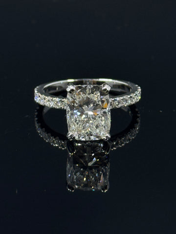 14k White Gold Cushion-Cut Lab-Grown Diamond Ring – 4.27ctw, Size 7