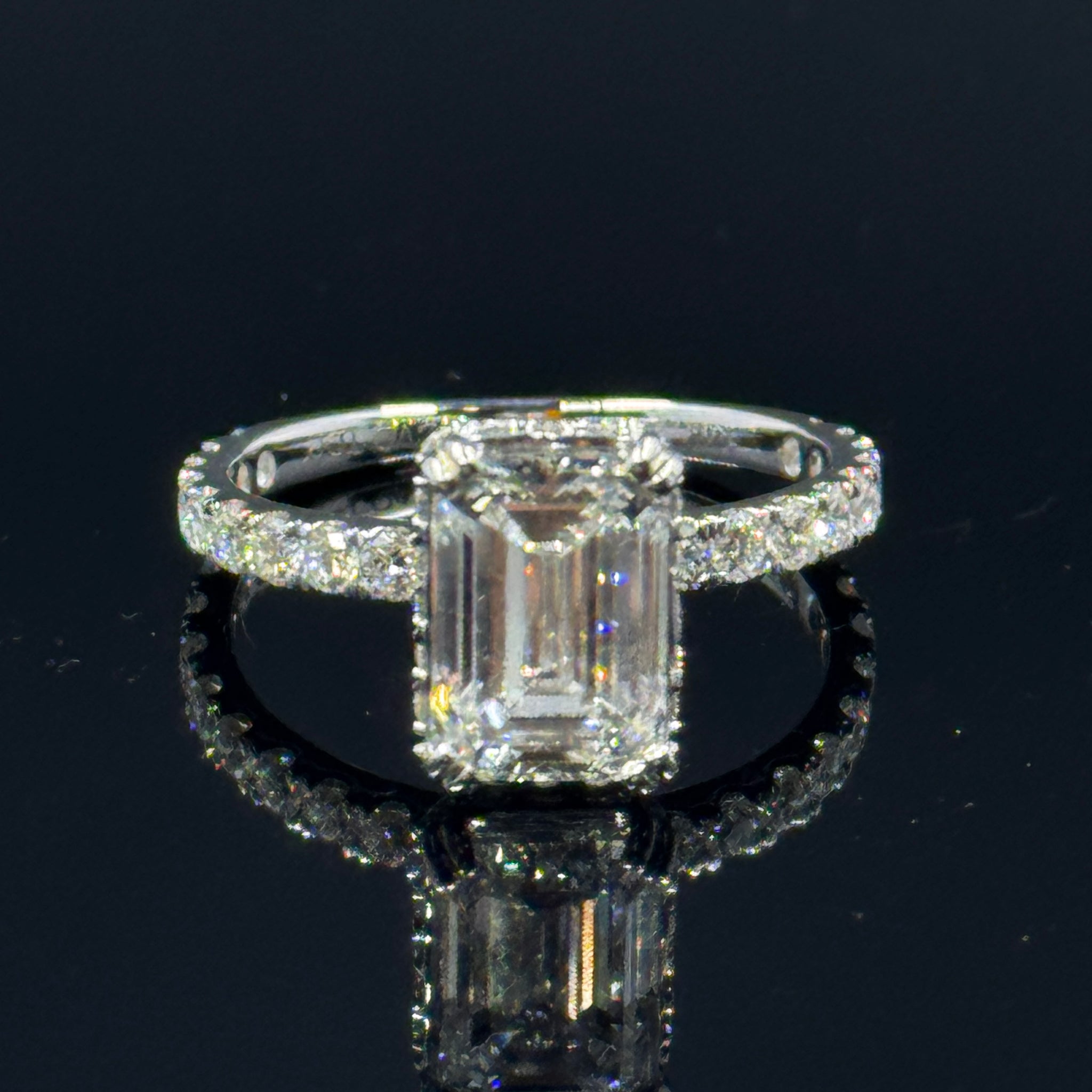 14k White Gold Emerald-Cut Lab-Grown Diamond Ring – 3.41ctw, Size 7