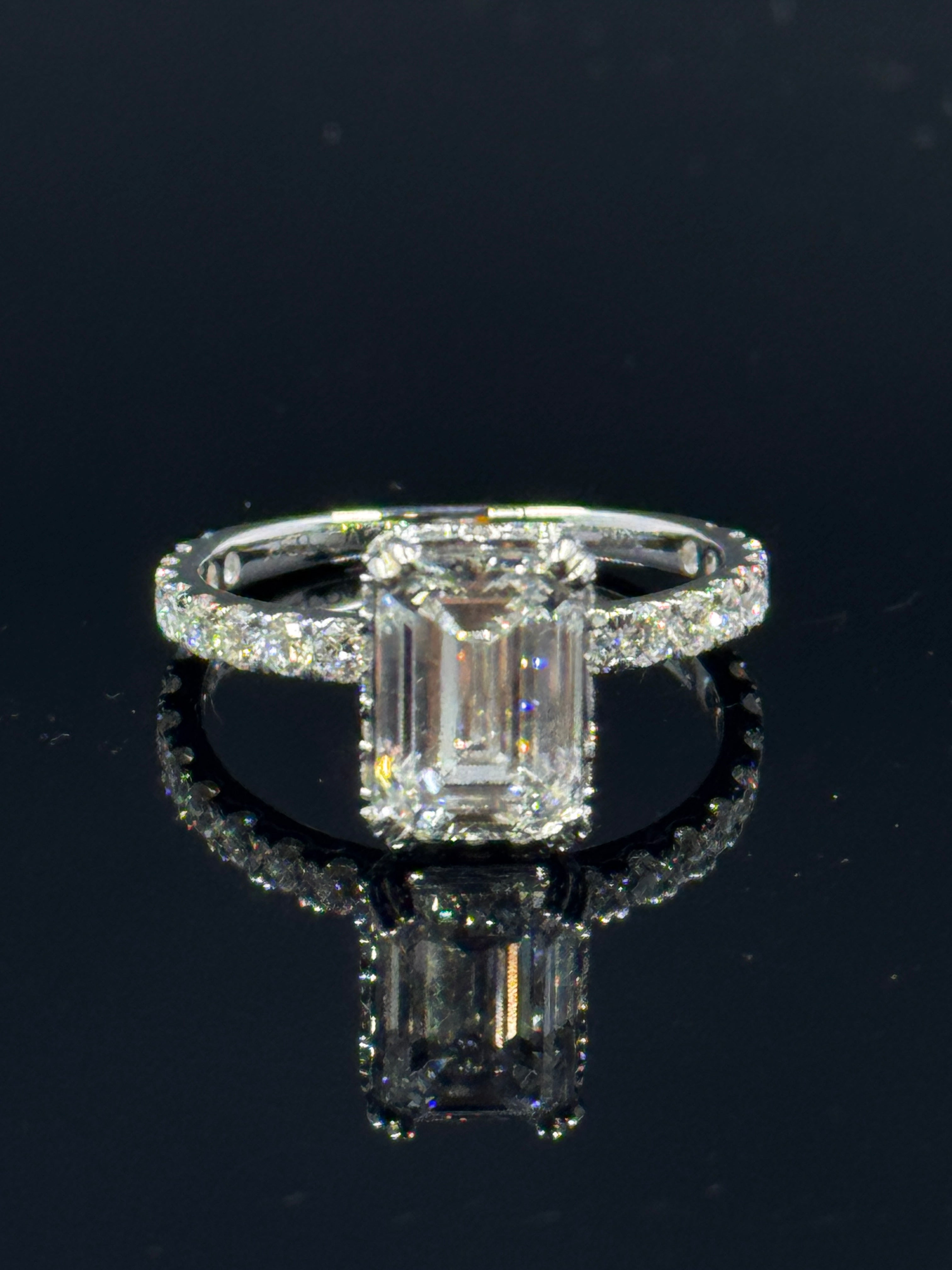 14k White Gold Emerald-Cut Lab-Grown Diamond Ring – 3.41ctw, Size 7