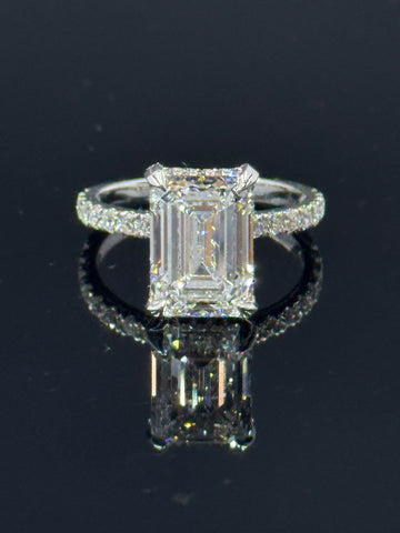 14k White Gold Emerald-Cut Lab-Grown Diamond Ring – 6.16ctw, Size 7