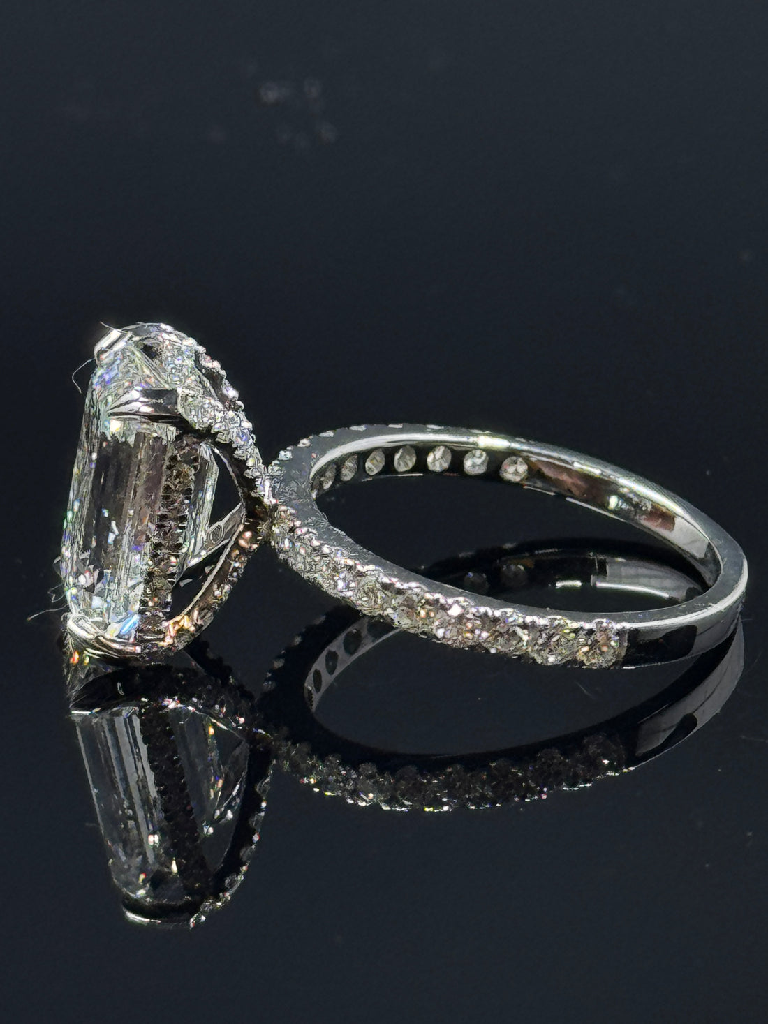 14k White Gold Emerald-Cut Lab-Grown Diamond Ring – 6.16ctw, Size 7