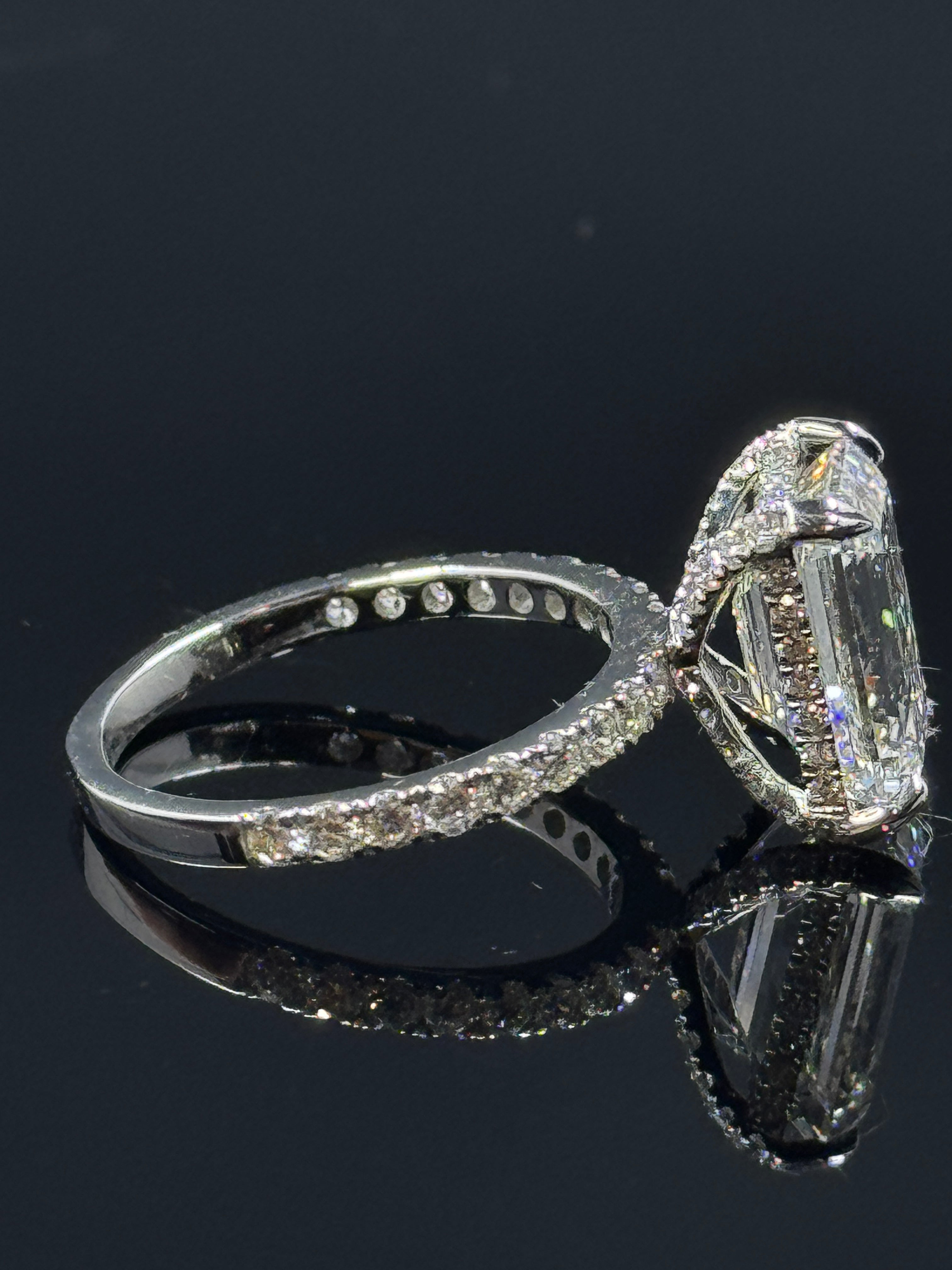 14k White Gold Emerald-Cut Lab-Grown Diamond Ring – 6.16ctw, Size 7