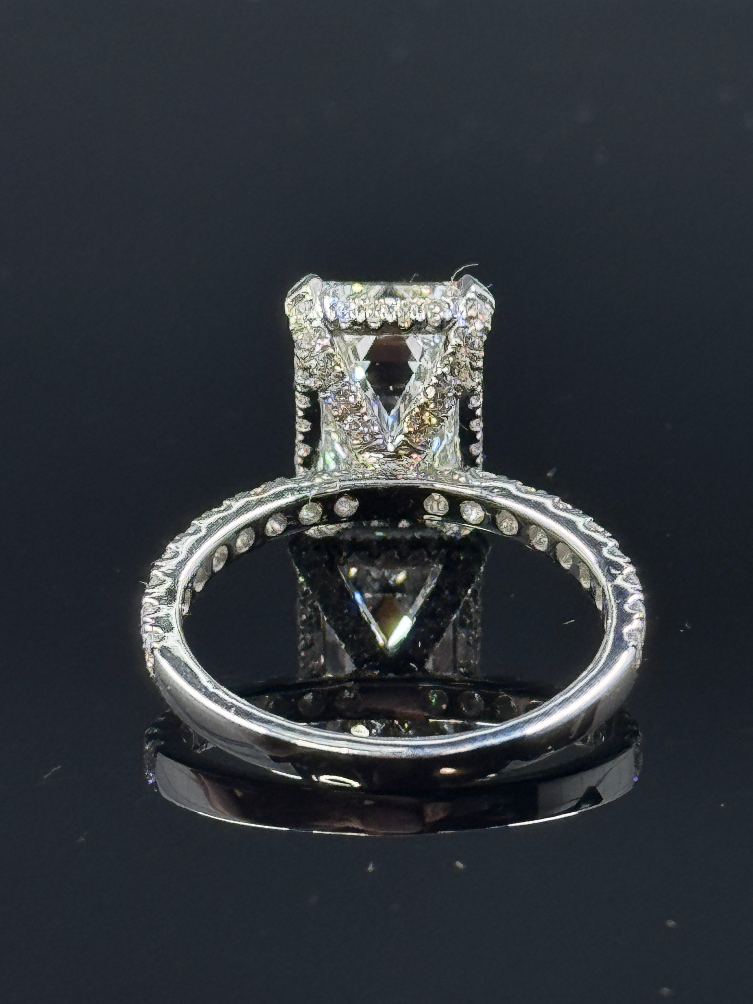14k White Gold Emerald-Cut Lab-Grown Diamond Ring – 6.16ctw, Size 7