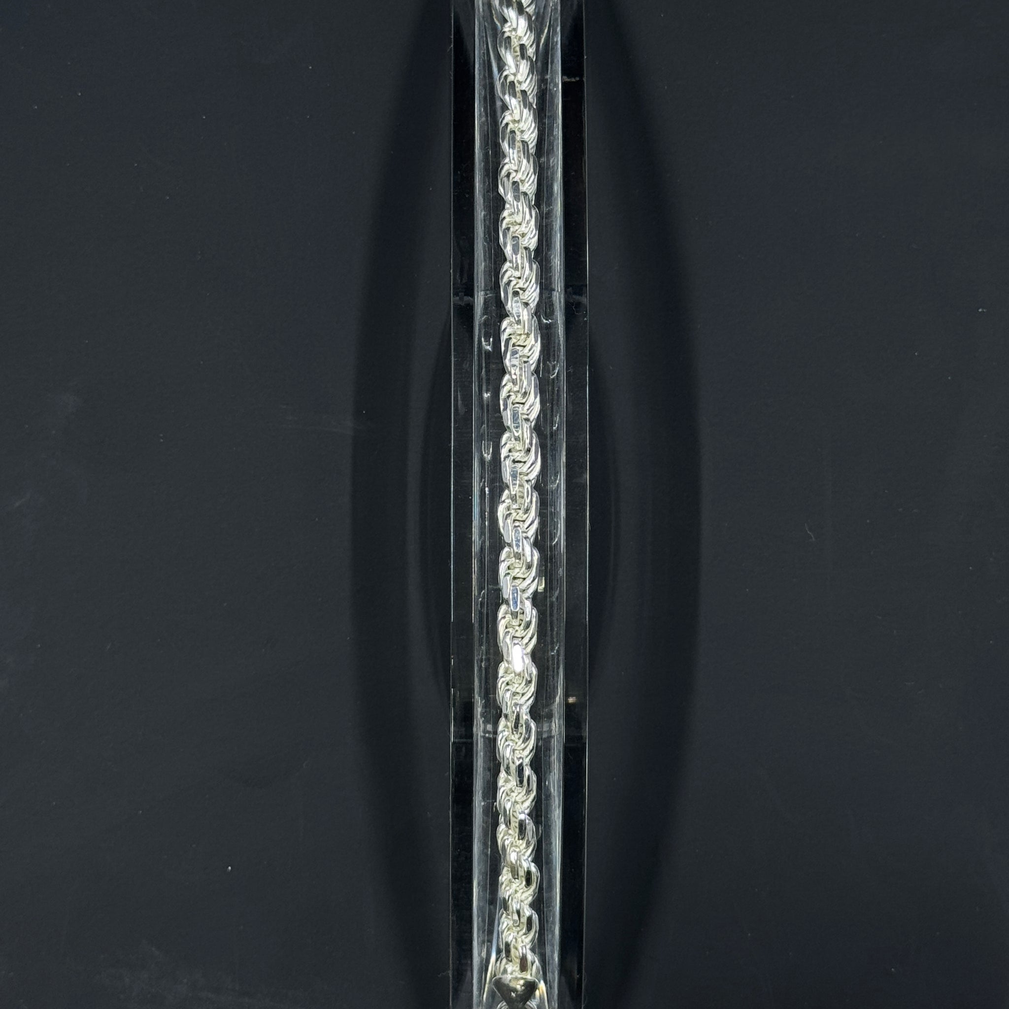 5.6mm Sterling Silver Rope Chain Bracelet – Multiple Lengths