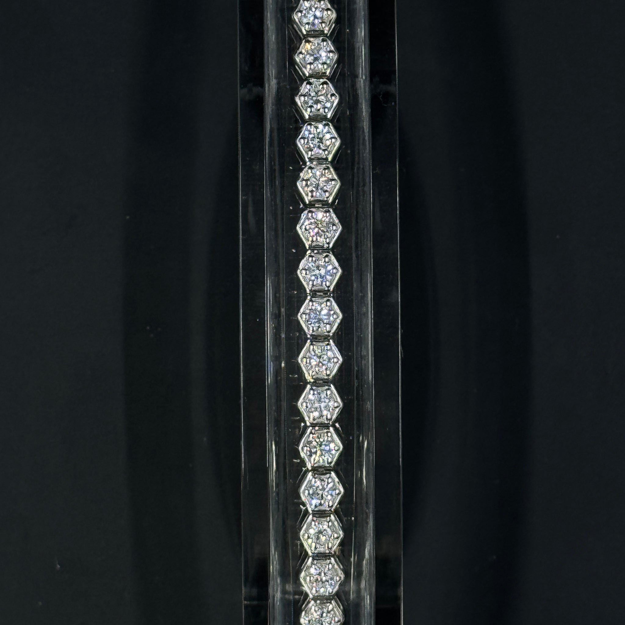 Sterling Silver 5.5ctw Lab-Grown Diamond Hexagonal Tennis Bracelet – 7.25"