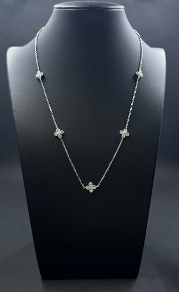 Sterling Silver 1.00ctw Lab-Grown Diamond Clover Necklace – 18"